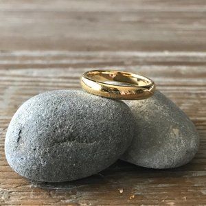 NEW 4mm Gold Color Tungsten Carbide Men ring Sz 10